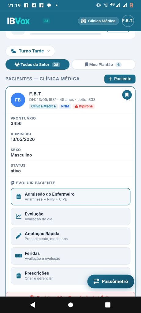 IBVox — Lista de pacientes