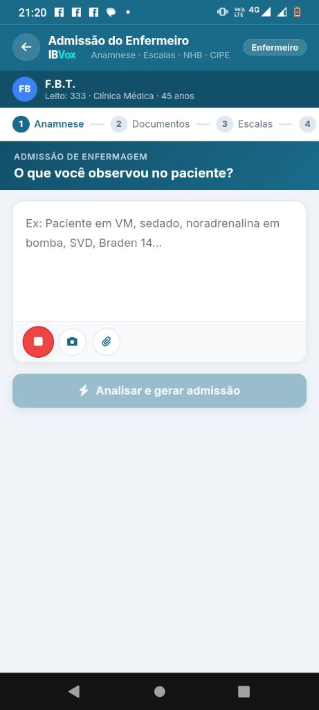 IBVox — Admissão anamnese