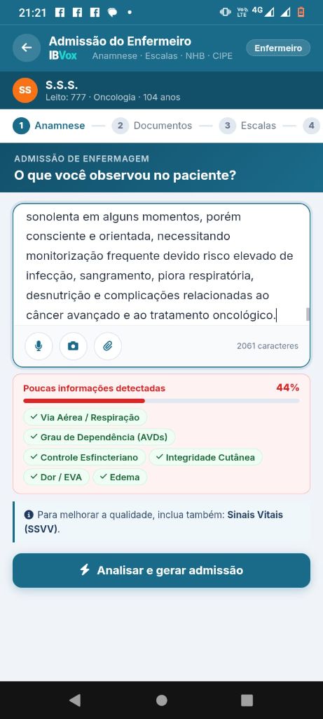 IBVox — Transcrição clínica